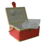 Ds1004 Costurero 25X18X13 Rojo Puntos Blancos